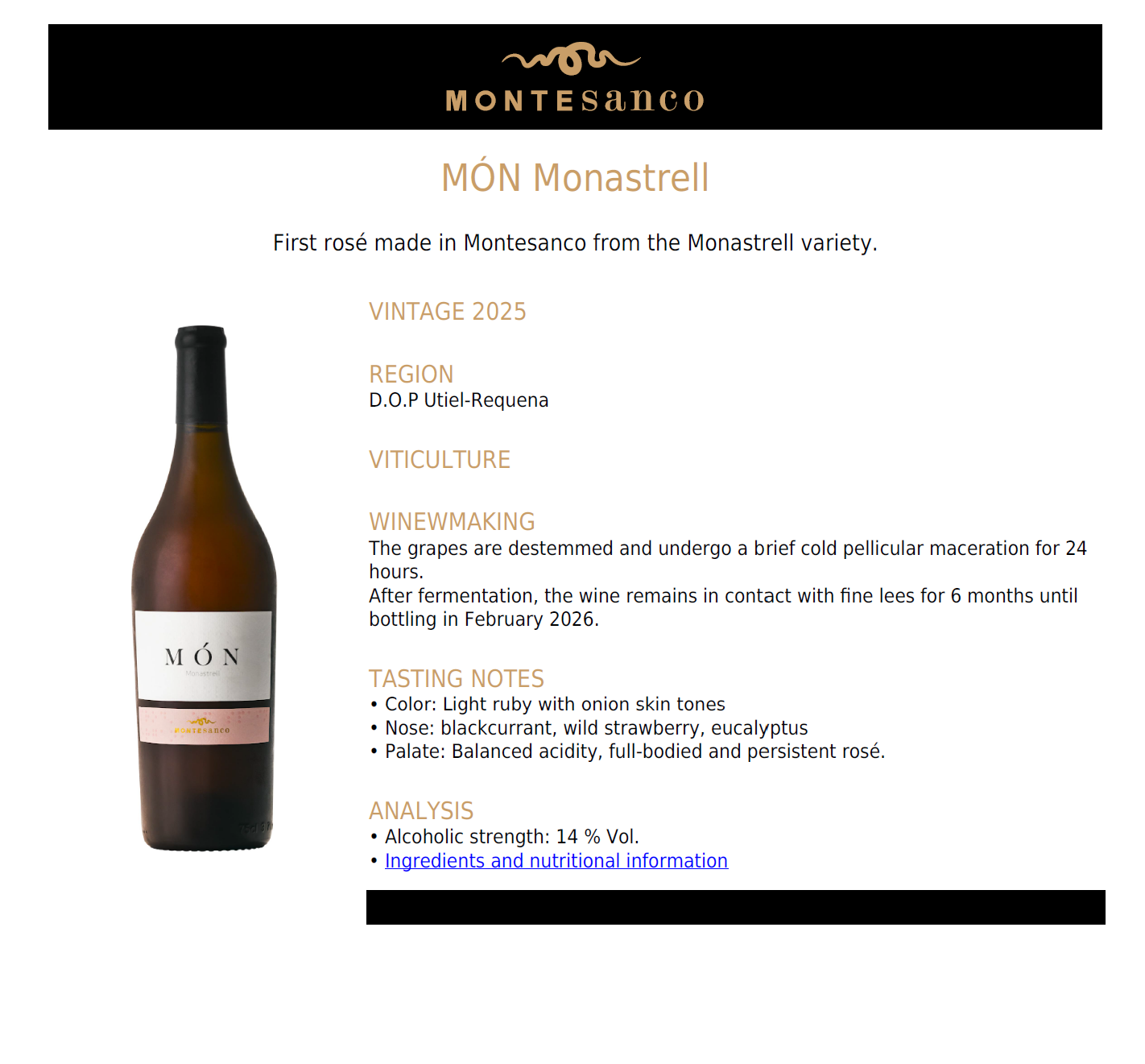 Montesanco MÓN Monastrell 2025 (750ml)